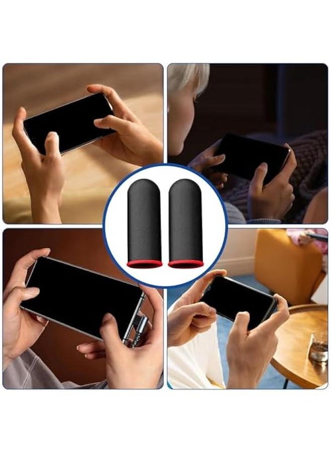 Mobile Game Finger Sleeve - 2PC Breathable Carbon Fiber Finger Sleeves | Comfortable Game Finger Sleeves | Finger Sleeves For Enhance Finger Sensitivity | Comfortable Game Finger Covers | Fiber Fing