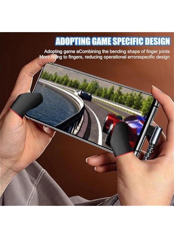Mobile Game Finger Sleeve - 2PC Breathable Carbon Fiber Finger Sleeves | Comfortable Game Finger Sleeves | Finger Sleeves For Enhance Finger Sensitivity | Comfortable Game Finger Covers | Fiber Fing