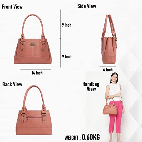 Fostelo Women's Birdie Satchel Tote Handbag for Women | Ladies Purse | Stylish Shoulder Bag | Gift For Women | Light Pink - Image 3
