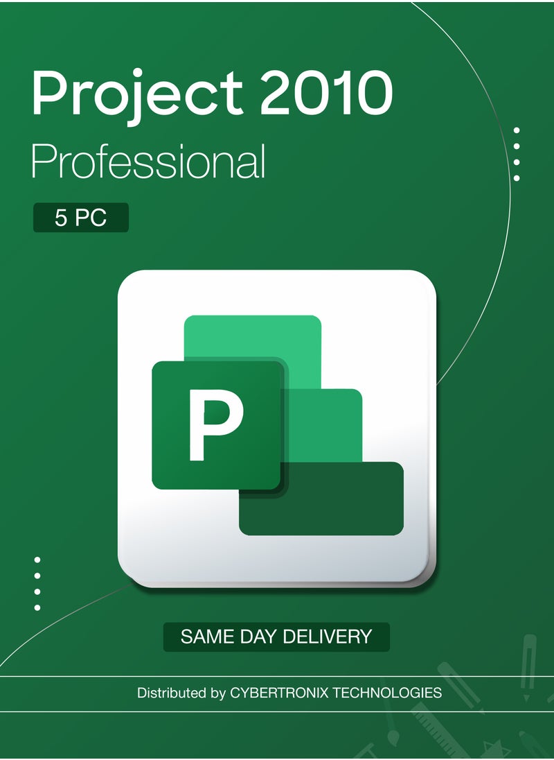 Office Microsoft Project 2010 Professional 5PC | Digital License | Same-Day Delivery 