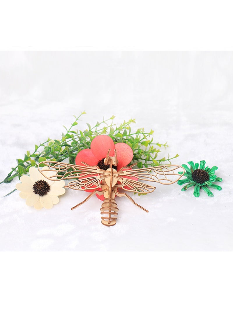 Generic - 15CM 3D Wooden Insect Jigsaw Puzzle Bee Animal Skeleton Assembly Model Jigsaw Puzzle DIY Crafts Gift For Kids And Adults Teens Boys Girls - Image 1