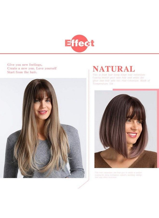 Electomania - Clip On Clip In Front Hair Bang Fringe Hair Extension Piece Thin Extension For Women And Girls (Natural Color) - Image 1