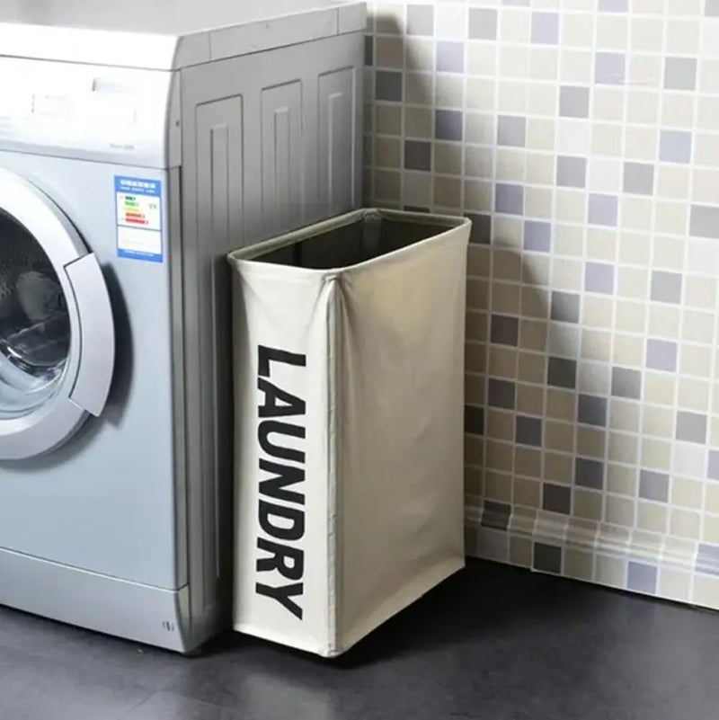 Evona Slim Laundry Basket Cotton Collapsible Laundry Basket For Folding Portable Dirty Clothes Storage Hamper Foldable Clothes Storage Bins Foldable Laundry Bag with Handle Toy Storage Basket - Image 2