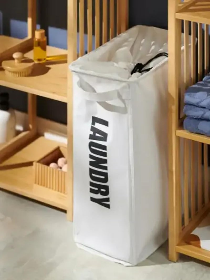 Evona Slim Laundry Basket Cotton Collapsible Laundry Basket For Folding Portable Dirty Clothes Storage Hamper Foldable Clothes Storage Bins Foldable Laundry Bag with Handle Toy Storage Basket - Image 3