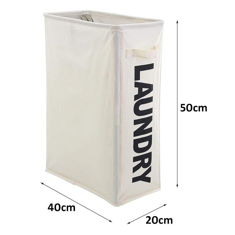 Evona Slim Laundry Basket Cotton Collapsible Laundry Basket For Folding Portable Dirty Clothes Storage Hamper Foldable Clothes Storage Bins Foldable Laundry Bag with Handle Toy Storage Basket - Image 4
