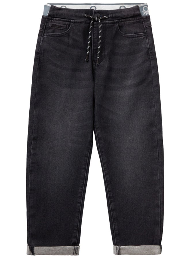 Benetton DENIM-LOOK SWEAT JOGGERS  - Image 1