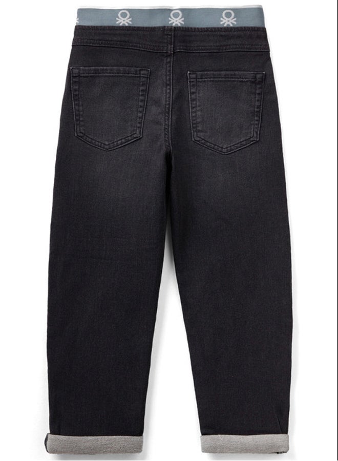 Benetton DENIM-LOOK SWEAT JOGGERS  - Image 2