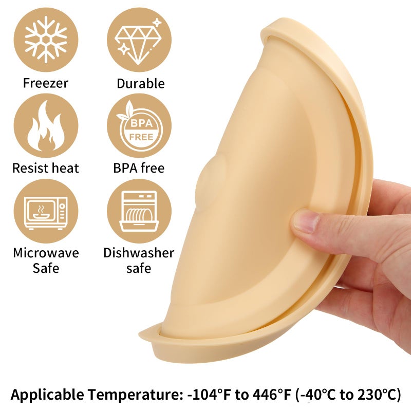 EuChoiz Replacement Lids for Pyrex 7201-PC 4 Cup, Silicone Round Storage Cover Lid for Anchor Hocking Glass Bowl 4 Pack with Date Mark Beige - Image 3