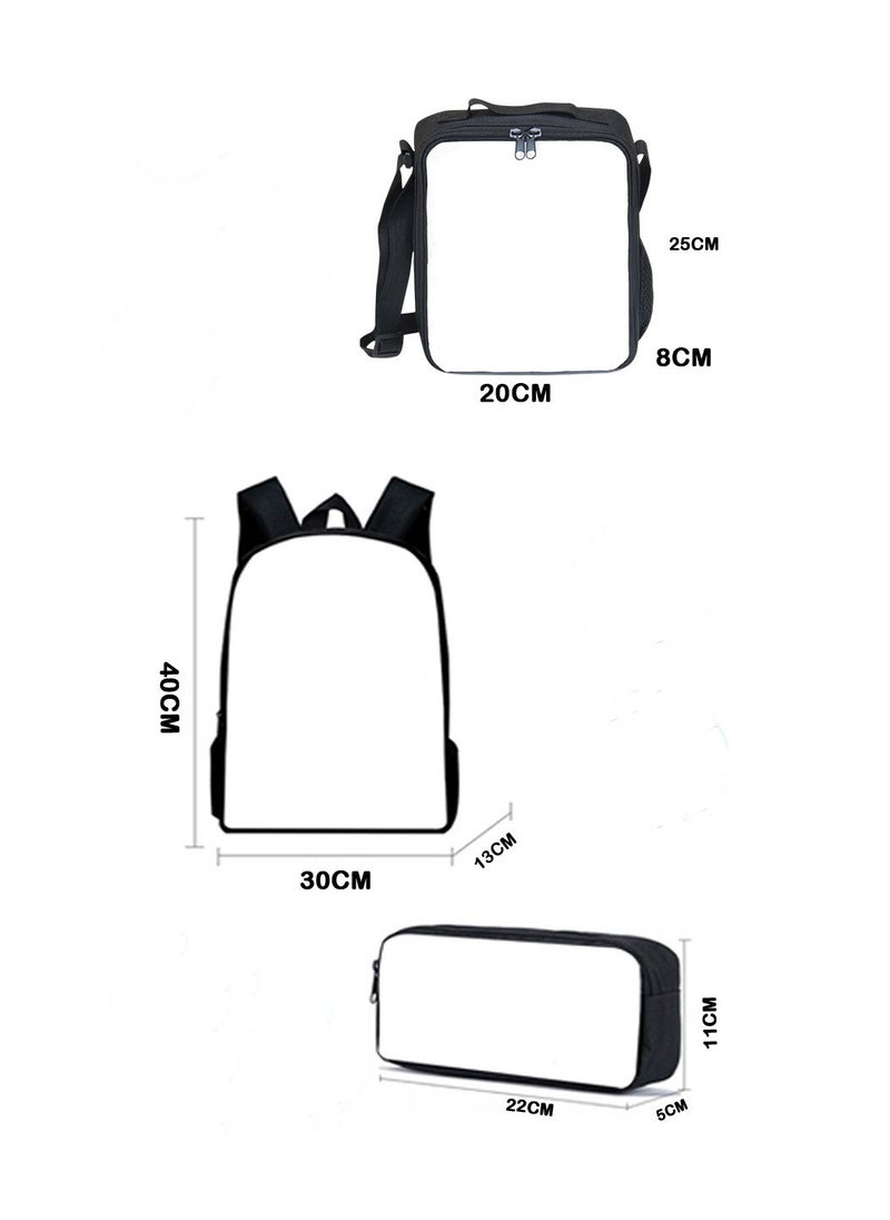 General - Back to school three-piece set Astro Bot printed backpack for primary and secondary school students, lunch bag and pencil case three-piece set suitable for children aged 5 to 13 - Image 1