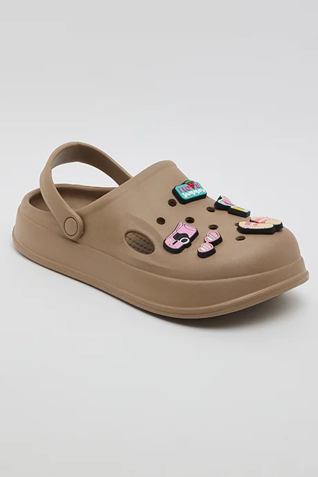 R&B Charm Detail Slingback Clogs