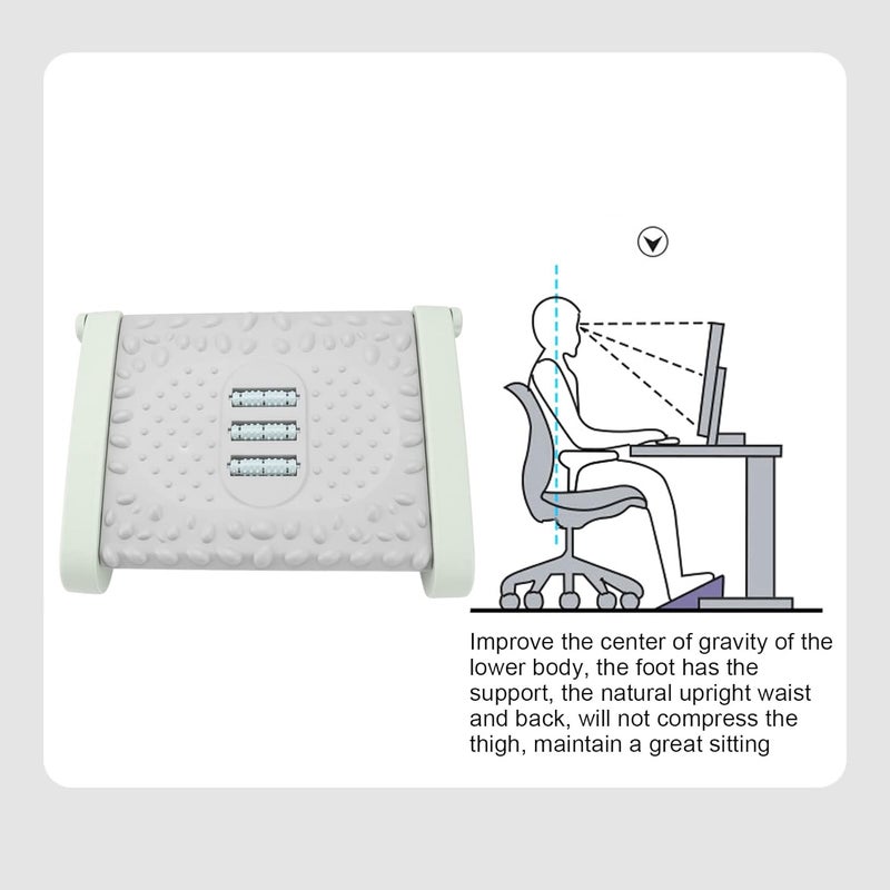 RiToEasysports Under Desk Footrest, Adjustable Ergonomic Foot Stool with Massage Roller for Home Office Workers and Remote Professionals - Image 3