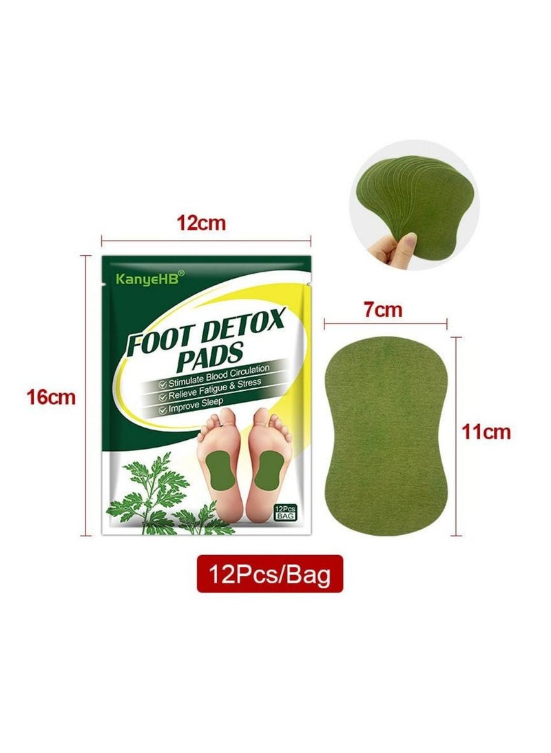 12-Piece Cleansing Detox Foot Pads / Patches Sleeping &Stress Relieve Dehumidification for Feet Care Improve Quality of Sleep - Image 5