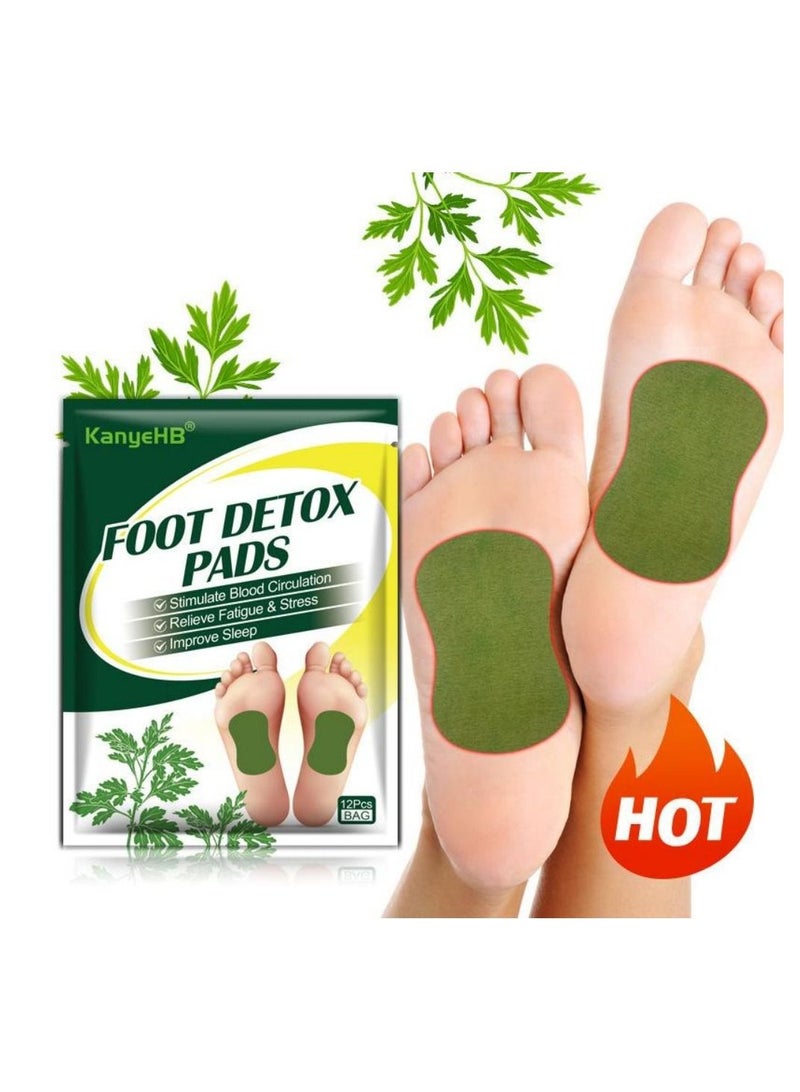 12-Piece Cleansing Detox Foot Pads / Patches Sleeping &Stress Relieve Dehumidification for Feet Care Improve Quality of Sleep - Image 1