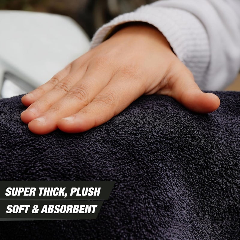 WAVEX Microfiber Car Cleaning Cloths, Upgraded 1200gsm Ultra-Thick Cars Drying Towel Microfiber Cloth for Car and Home Polishing Washing and Detailing 16'' x 16" - Image 5