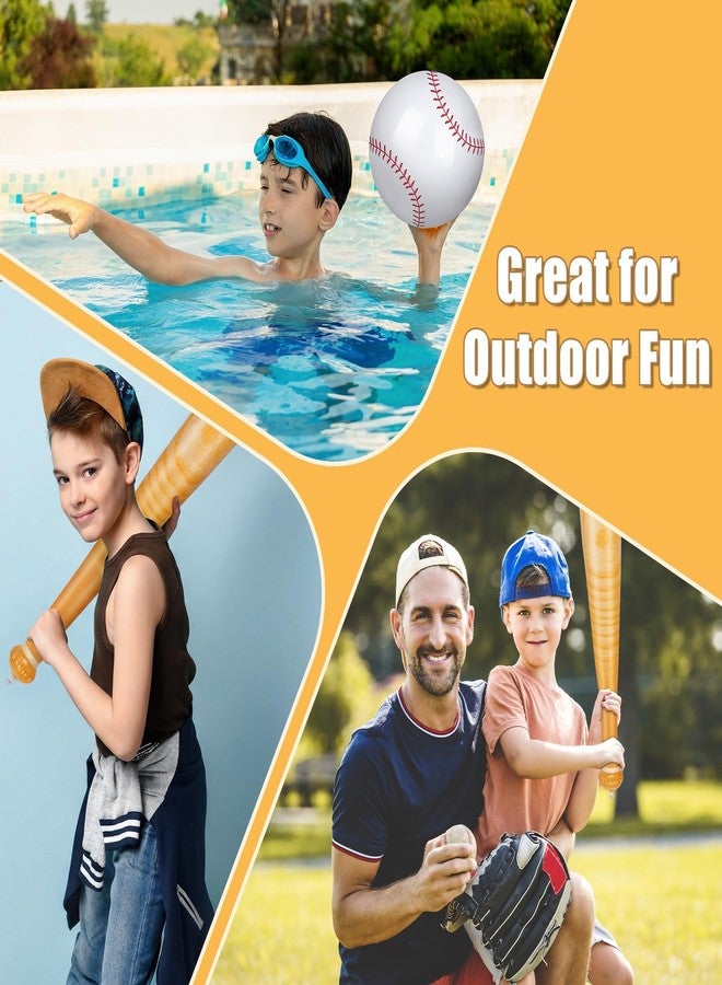 Fovths Inflatable Baseball Bat and Ball Set for Kids 2 PCS 29.5" Baseball Bats & 3 PCS 5.5" Beach Balls Sports Party Favors for Summer Pool Beach Birthday Party Supplies Decorations - Image 5