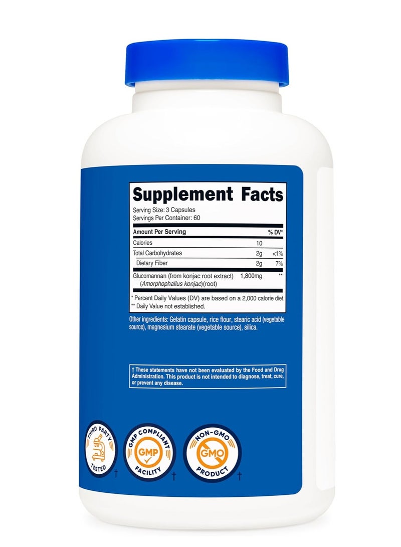 Nutricost Glucomannan Capsules 600mg 180 Caps - Image 4