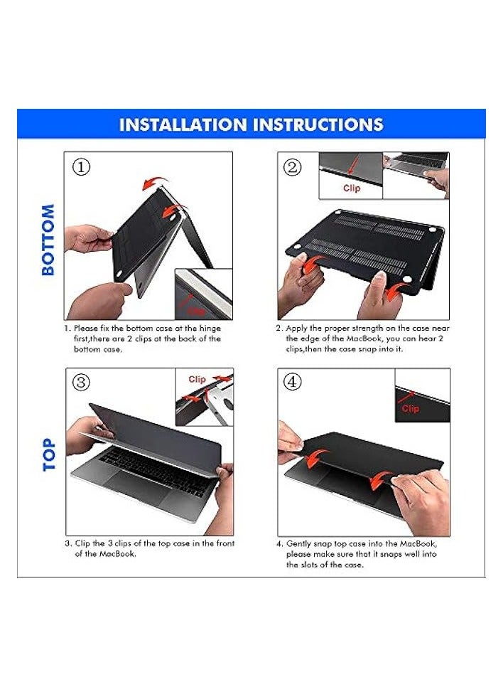 بروماس حافظة ماك بوك برو 13 ريتينا، حافظة بلاستيكية صلبة لجهاز ماك بوك برو ريتينا 13.3 بوصة مع غطاء لوحة مفاتيح شفاف بالاتحاد الأوروبي (Macbook Pro 13 REtina (A1502 &1425)، شفاف) - Image 5