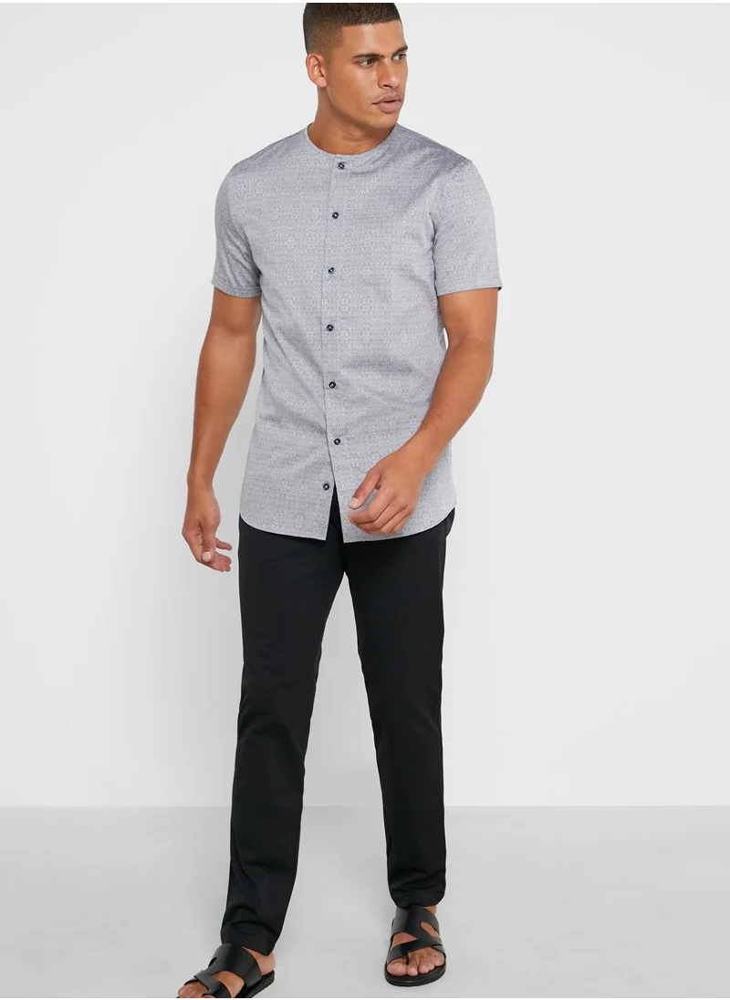 87Origins Textured Print Regular Fit Shirt