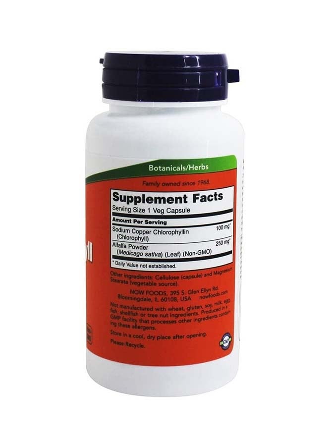 Now Foods Chlorophyll 100 Mg Dietary Supplement  - 90 Capsules - Image 3