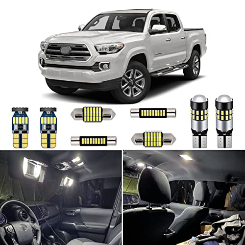 AUTOGINE Super Bright 6000K White LED Interior Light Kit Package for 2016 2017 2018 2019 2020 2021 2022 Toyota Tacoma + Install Tool - Image 1