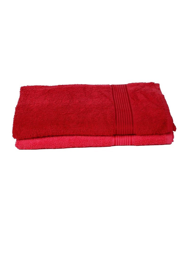 KOPA by Bianca 400 GSM 100% Cotton Soft Terry Towel l 2pc Bath Towel l Cotton Bath Towel l Bath Towel Cotton l D`Ross l Red-Pink - Image 2
