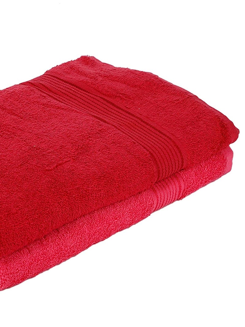 KOPA by Bianca 400 GSM 100% Cotton Soft Terry Towel l 2pc Bath Towel l Cotton Bath Towel l Bath Towel Cotton l D`Ross l Red-Pink - Image 3