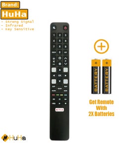 HuHa New GRC802N RC802N YAI2 Remote Control Compatible with TCL TV L50E3800FS LED55P6500US 