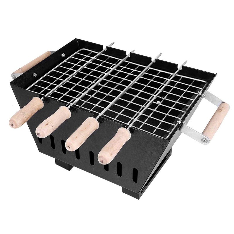 B.N. brights BNBRIGHT Charcoal Barbecue King Size Grill CRC Seat Powder Coating Body With 1Jali 4 Wooden Sheak Charcoal Packet 1 Tray Gloves 1 Tong BBQ49 - Image 3