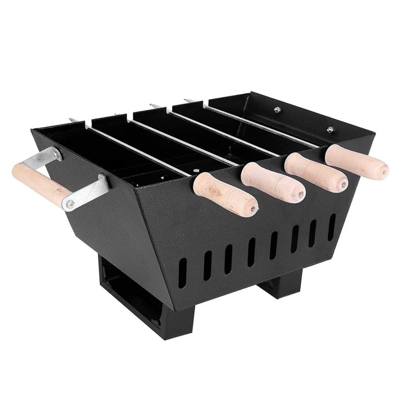 B.N. brights BNBRIGHT Charcoal Barbecue King Size Grill CRC Seat Powder Coating Body With 1Jali 4 Wooden Sheak Charcoal Packet 1 Tray Gloves 1 Tong BBQ49 - Image 5