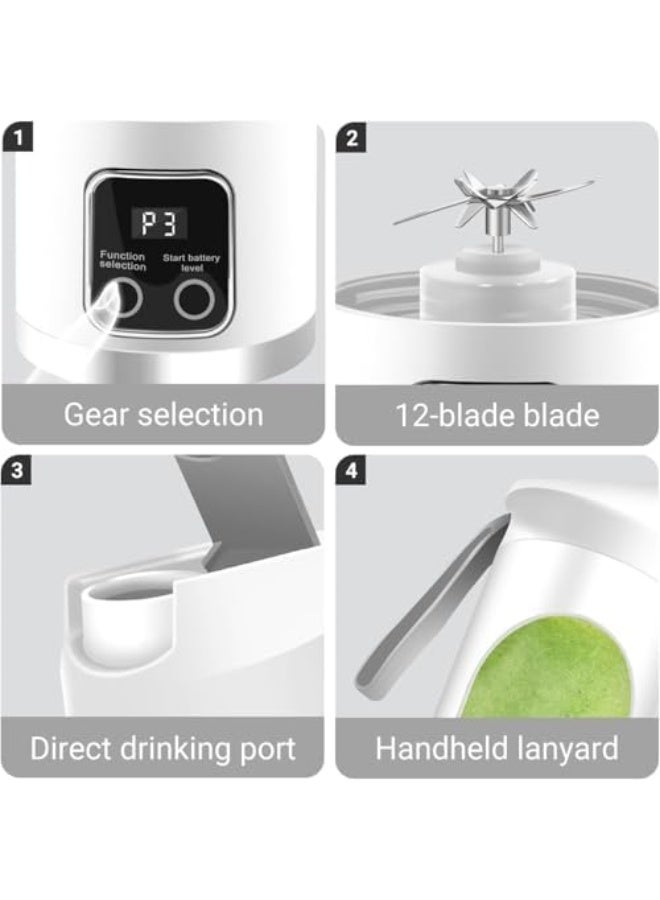 Portable Personal Electric Juicer, 450ML Mini Blender For Shakes and Smoothies juice, USB-C Rechargeable, 3 Levels Adjustable, 12 Blades Great for Mixing, Fresh Drinks Anytime (Dark Purple) - Image 5