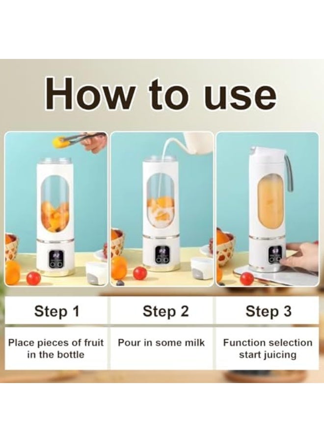 Portable Personal Electric Juicer, 450ML Mini Blender For Shakes and Smoothies juice, USB-C Rechargeable, 3 Levels Adjustable, 12 Blades Great for Mixing, Fresh Drinks Anytime (Dark Purple) - Image 4