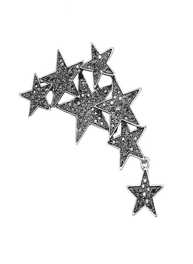 Ajojewel Black Rhinestone Star Brooch Pin For Women Men Vintage Jewelry For Party Fashion Gift - Image 1