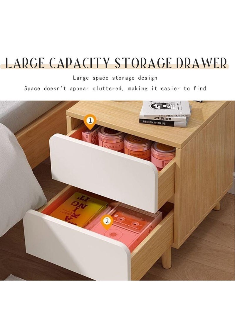 عربست طاولة جانبية للسرير بدرج واحد، خزانة جانبية للسرير، طاولة ليلية مع رف تخزين مفتوح، مكتب جانبي، خزانة ملابس لغرفة النوم، تصميم عصري بسيط، سهلة التركيب (أبيض دافئ) - Image 5
