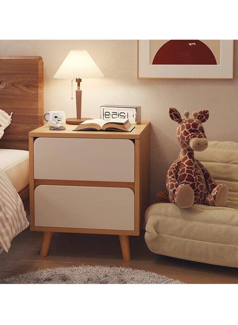 عربست طاولة جانبية للسرير بدرج واحد، خزانة جانبية للسرير، طاولة ليلية مع رف تخزين مفتوح، مكتب جانبي، خزانة ملابس لغرفة النوم، تصميم عصري بسيط، سهلة التركيب (أبيض دافئ) - Image 3