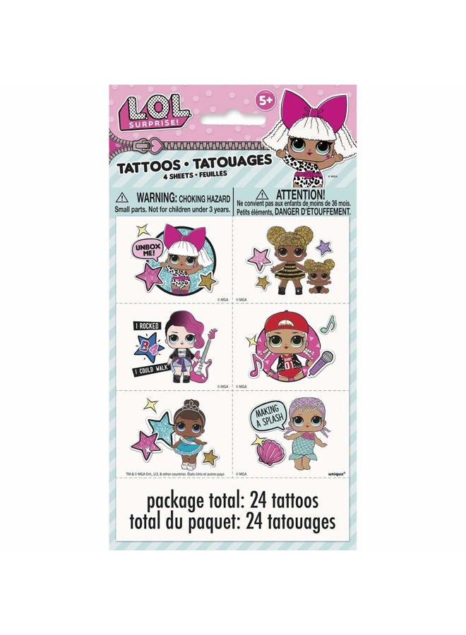 Unique LOL Surprise Party Temporary Tattoos | Assorted Designs | 24 Pcs