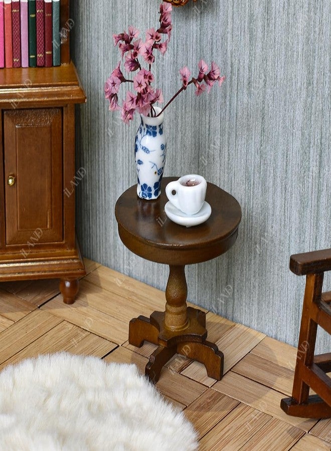iLAND Miniature Dollhouse Furniture on 1 12 Scale, Dollhouse Chair & Table & Bookshelf & Rug (Classic 4pcs) - Image 5