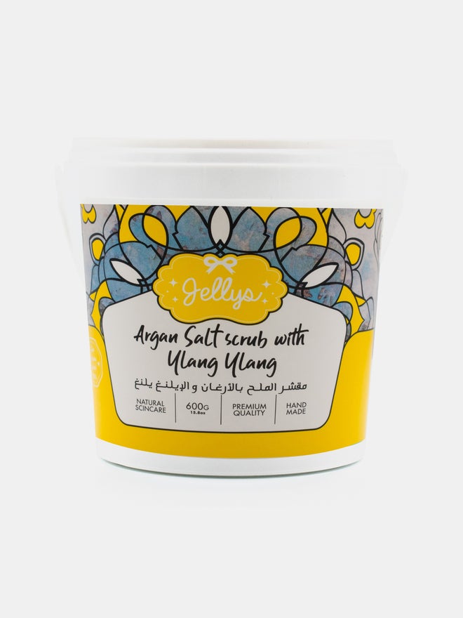 Jellys Argan Salt Scrub with Ylang Ylang, 600g - Image 2