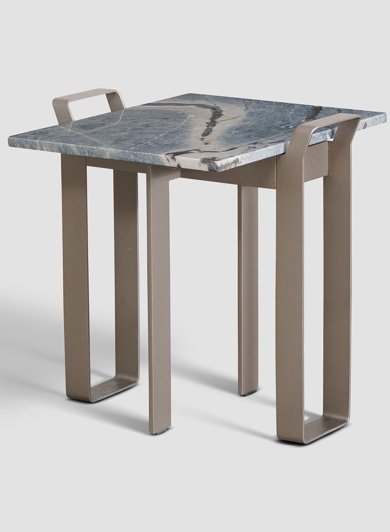 AL HUZAIFA FURNITURE Lezarde Side Table, Natural Marble  - Image 1