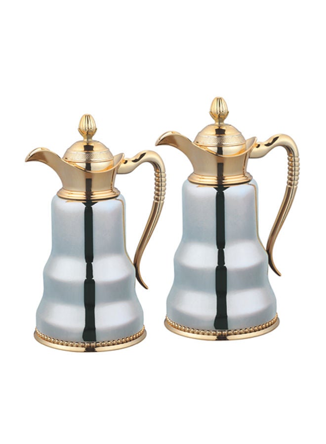 REEM 2-Piece Tea/Coffee Flask Set 0.6L & 0.8L Gold/Silver - Image 2