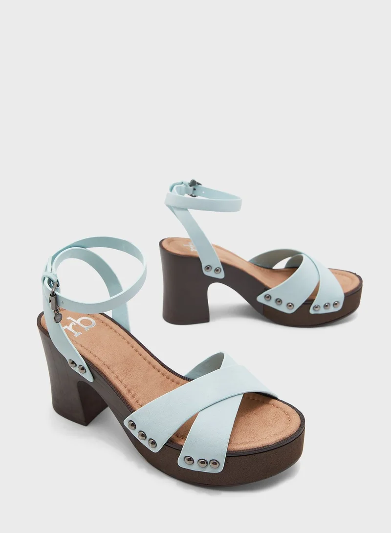 RoccoBarocco Amaranth Ankle Strap High Heel Sandal