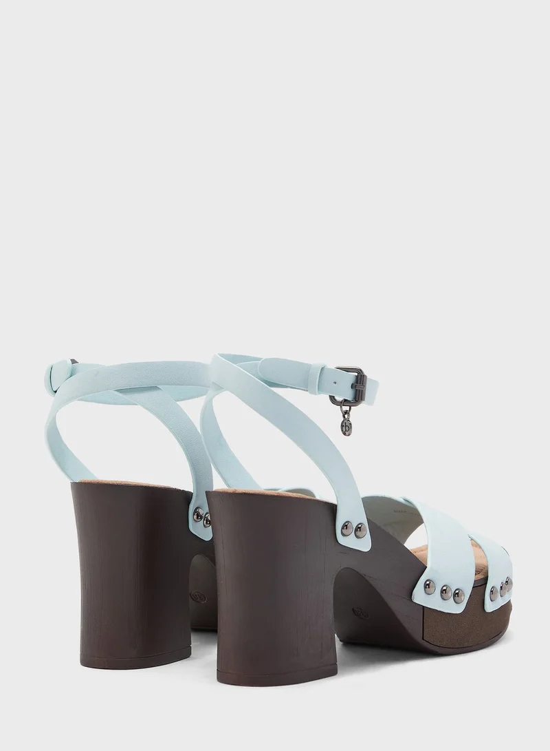 RoccoBarocco Amaranth Ankle Strap High Heel Sandal