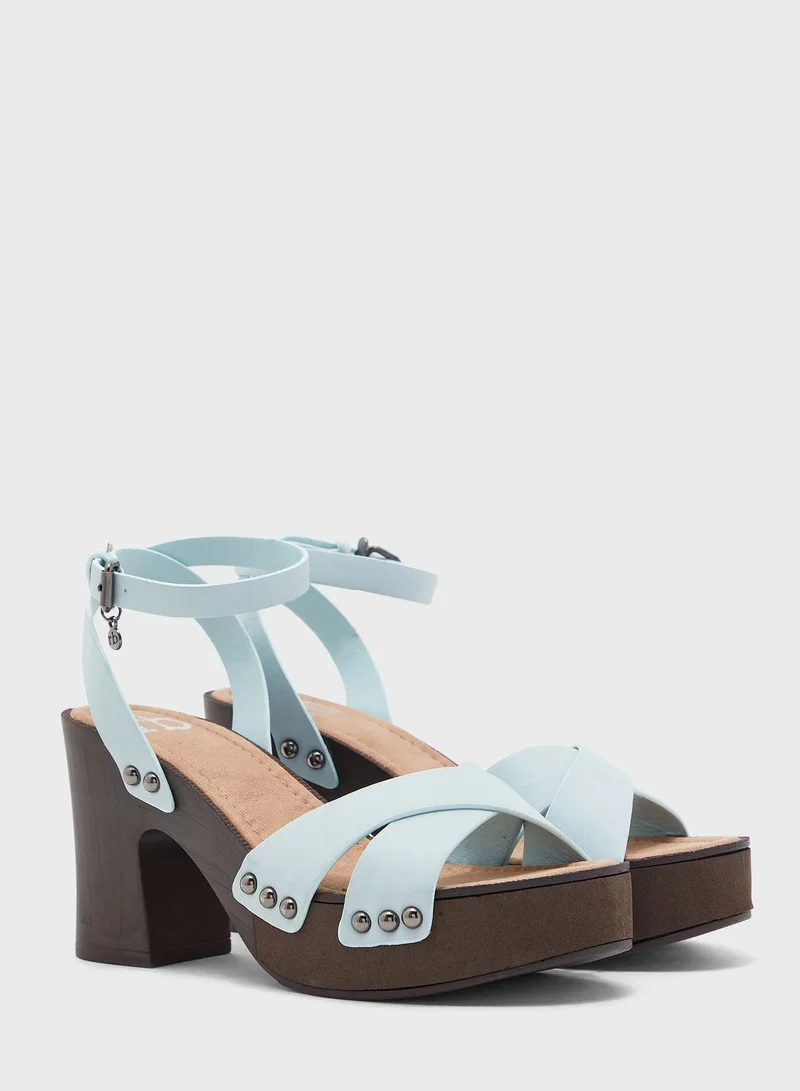 RoccoBarocco Amaranth Ankle Strap High Heel Sandal