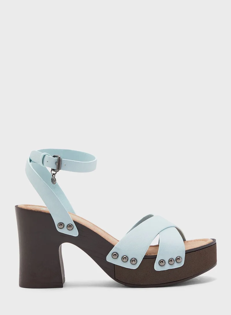 RoccoBarocco Amaranth Ankle Strap High Heel Sandal