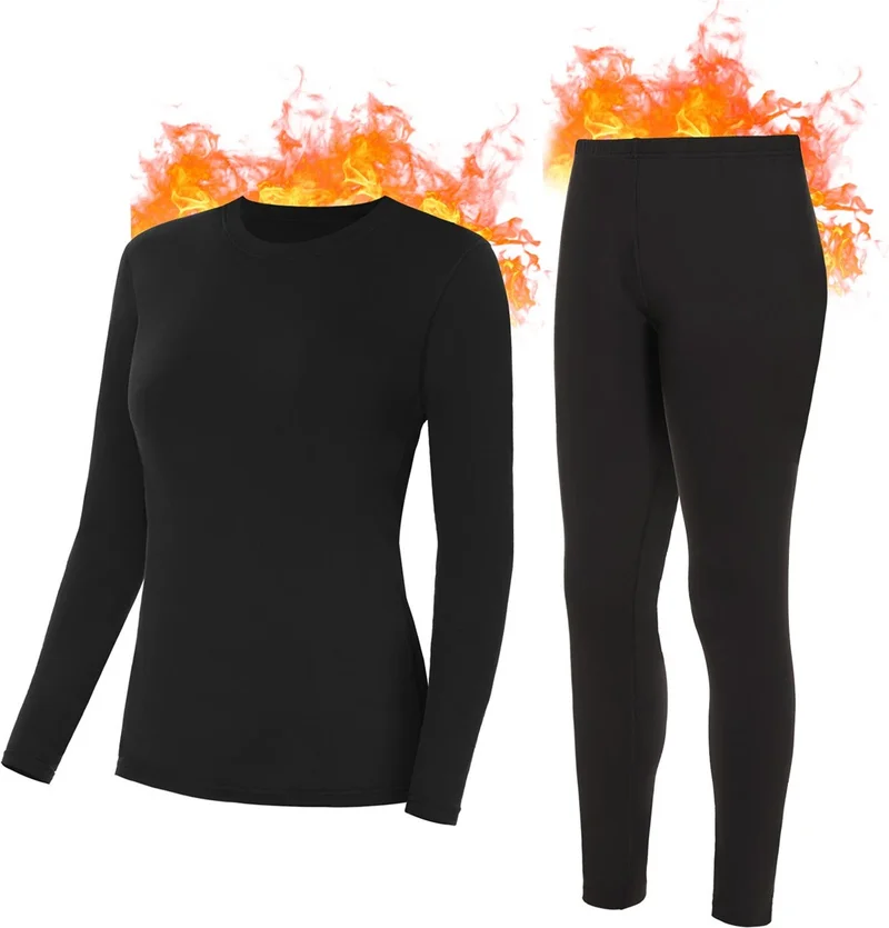 Belifanti Collection Thermal Underwear Bottom Top Set Beret Set Black