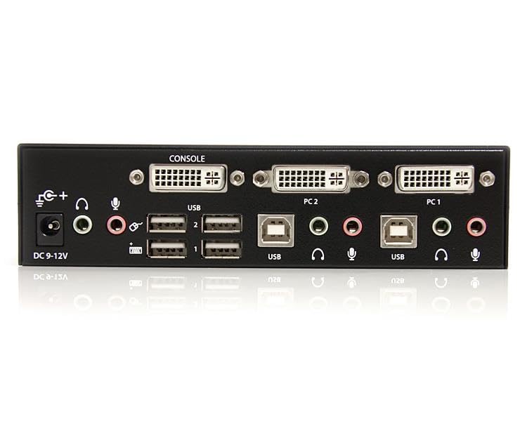 StarTech.com 2 Port DVI KVM Switch - USB DVI - Hot-key & Audio Support - 1920x1200 KVM Switch - KVM Video Switch , TAA (SV231DVIUA) - Image 3