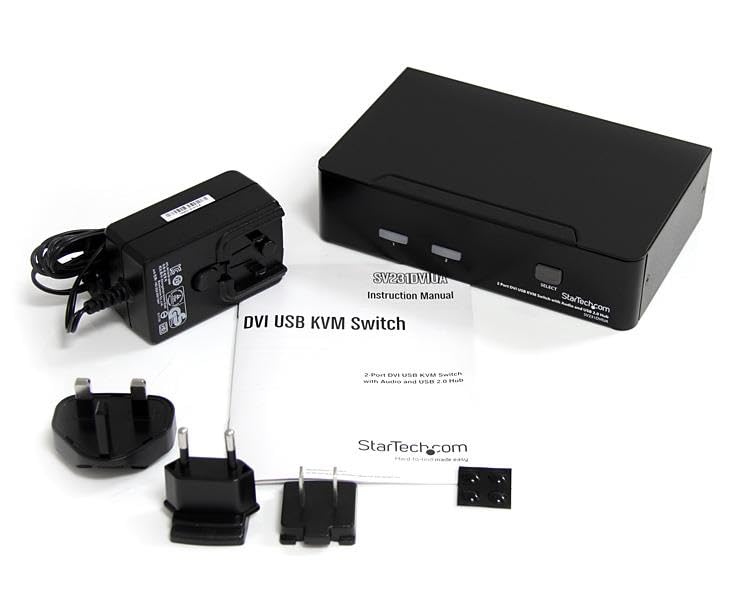 StarTech.com 2 Port DVI KVM Switch - USB DVI - Hot-key & Audio Support - 1920x1200 KVM Switch - KVM Video Switch , TAA (SV231DVIUA) - Image 4