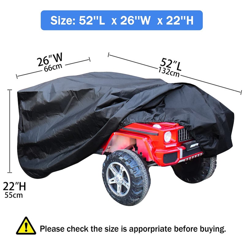 TOHONFOO Kids Ride-On Toy Car Cover, 52 x 26 x 22inch Outdoor Water Resistant Protection Cover Power Wheels Cover Waterproof for Children Wheels Toy Electric Car - Image 2