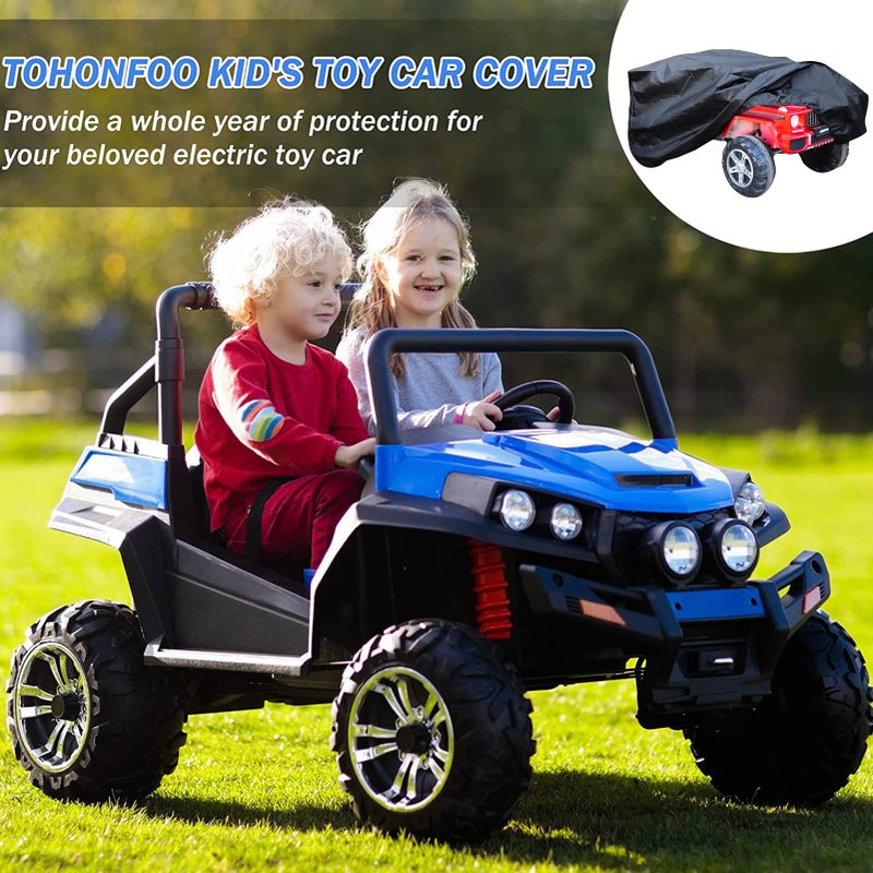 TOHONFOO Kids Ride-On Toy Car Cover, 52 x 26 x 22inch Outdoor Water Resistant Protection Cover Power Wheels Cover Waterproof for Children Wheels Toy Electric Car - Image 3