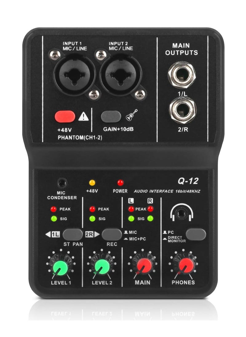 null - Recording Music USB Audio Interface for PC,  USB Sound Card for Recording Studio, Recording Music Computer Recording Audio Interface with 3.5mm Microphone Jack, Plug and Play - Image 1