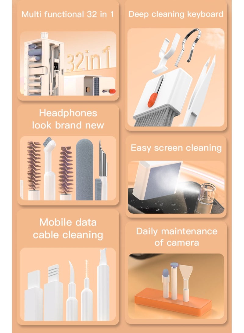 32-in-1 Multi-Purpose Cleaning Tool for Smartphones, Earphones, Laptops, Keyboards, and Camera Sensors – Deep Cleaning, Easy Screen Cleaning, Cable Maintenance, with Built-In SD/Sim/Game Card Slots - Image 3
